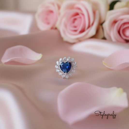 Stolen Heart Blue Silver Ring