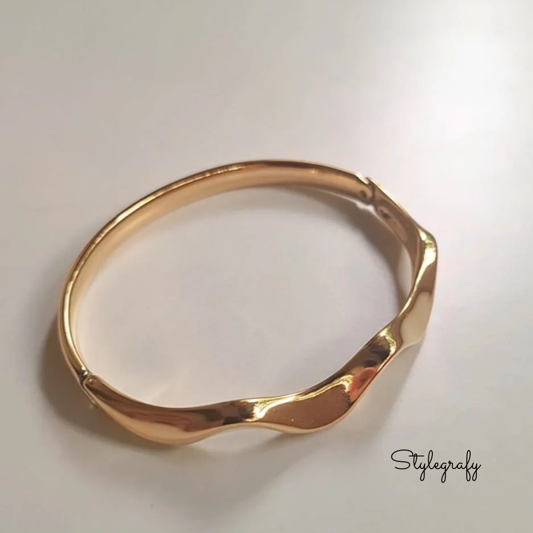 Golden Ripples Cuff Bracelet