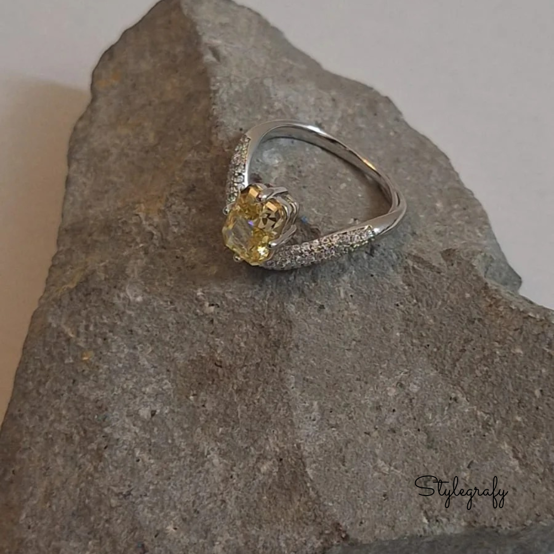 Yellow Eclipse Curvy Ring