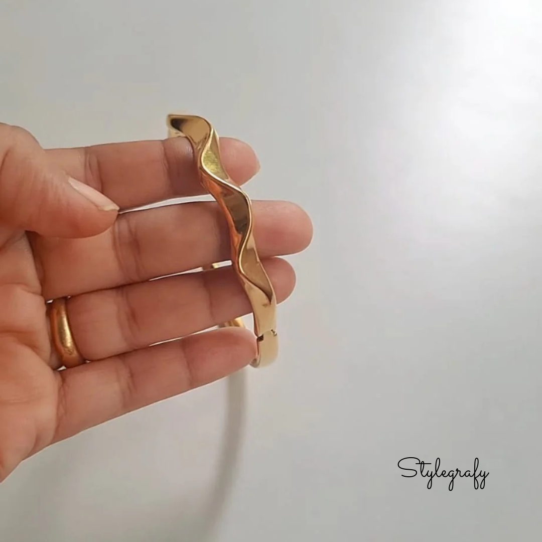 Golden Ripples Cuff Bracelet