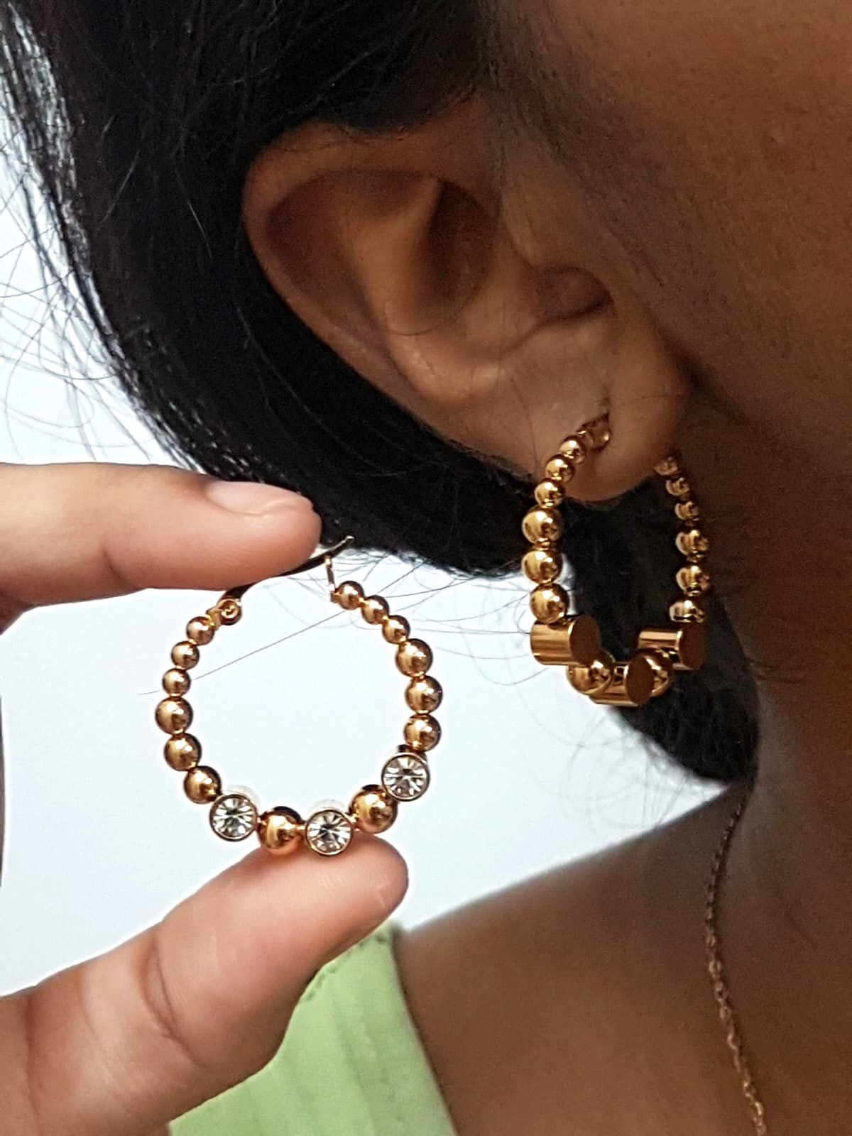 Studded Ringlet Hoops